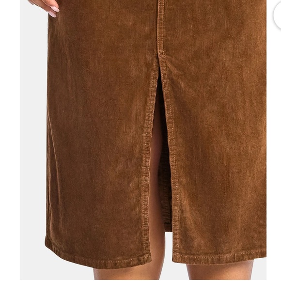 Time and Tru Corduroy Midi Skirt with Front Slit - Picture 5 of 11